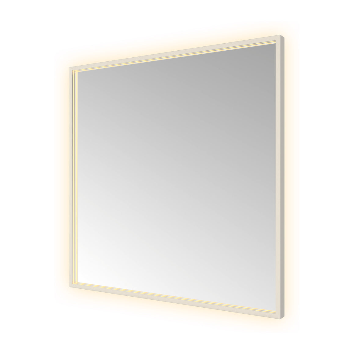 Hotbath &More Square spiegel met LED-verlichting en spiegelverwarming Geborsteld RVS 80x80 cm productfoto