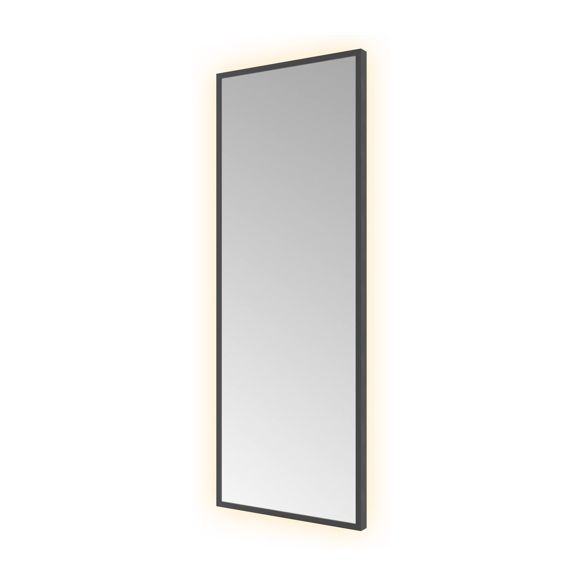 Hotbath &More Square spiegel met LED-verlichting en spiegelverwarming Geborsteld zwart PVD 30x80 cm productfoto