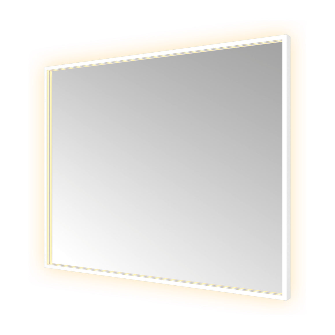 Hotbath &More Square spiegel met LED-verlichting en spiegelverwarming Mat wit 100x80 cm productfoto