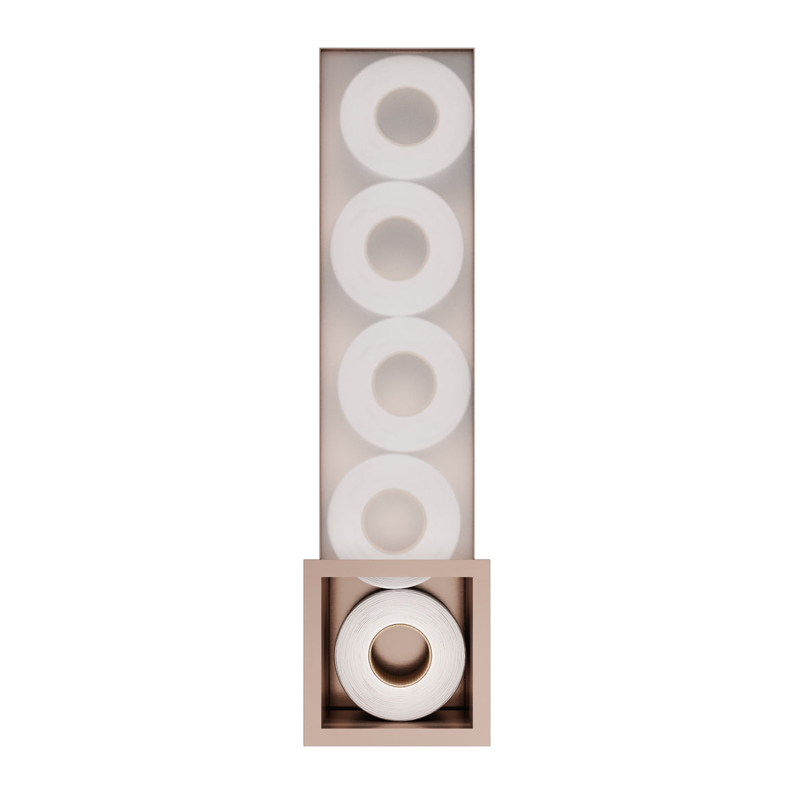 Hotbath &More ST016 inbouw reserverolhouder voor 6 rollen Geborsteld koper PVD productfoto