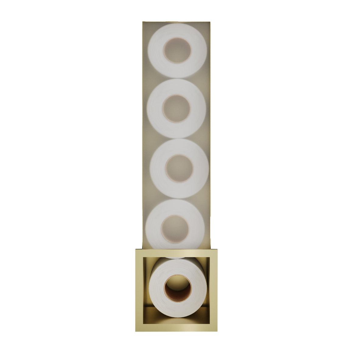 Hotbath &More ST016 inbouw reserverolhouder voor 6 rollen Geborsteld messing PVD productfoto