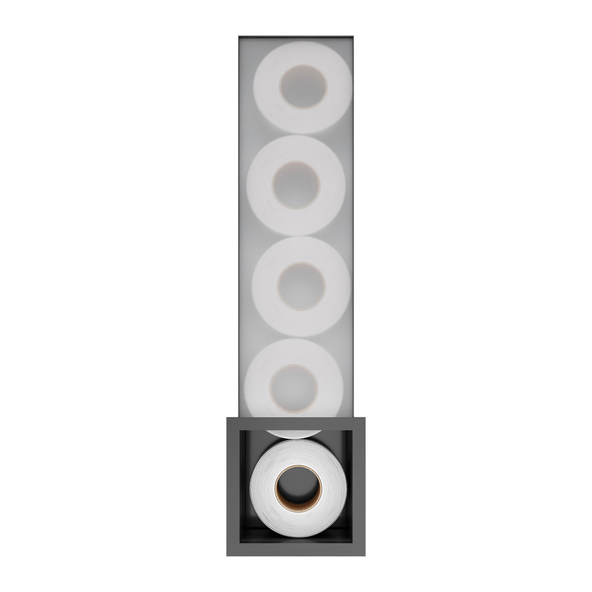 Hotbath &More ST016 inbouw reserverolhouder voor 6 rollen Geborsteld zwart PVD productfoto