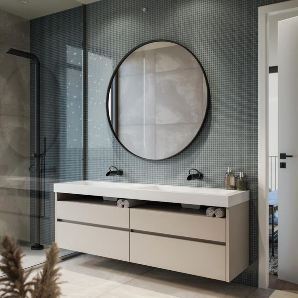 Spiegel Rond op Mat Zwart INDUSTRIEEL Metalen Frame - Hipp Design
