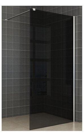 Wiesbaden Duschwand Rauchglas | Nano-Beschichtung | Walk-In-Dusche (80, 90, 100 und 120 cm)