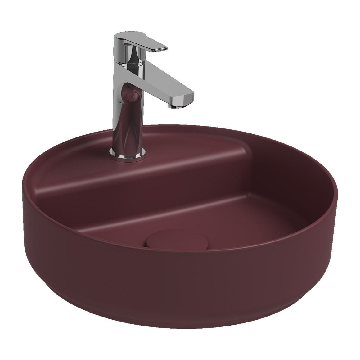 Isvea Infinity Wastafel Rond - Bordeauxrood #variant_57358916485444