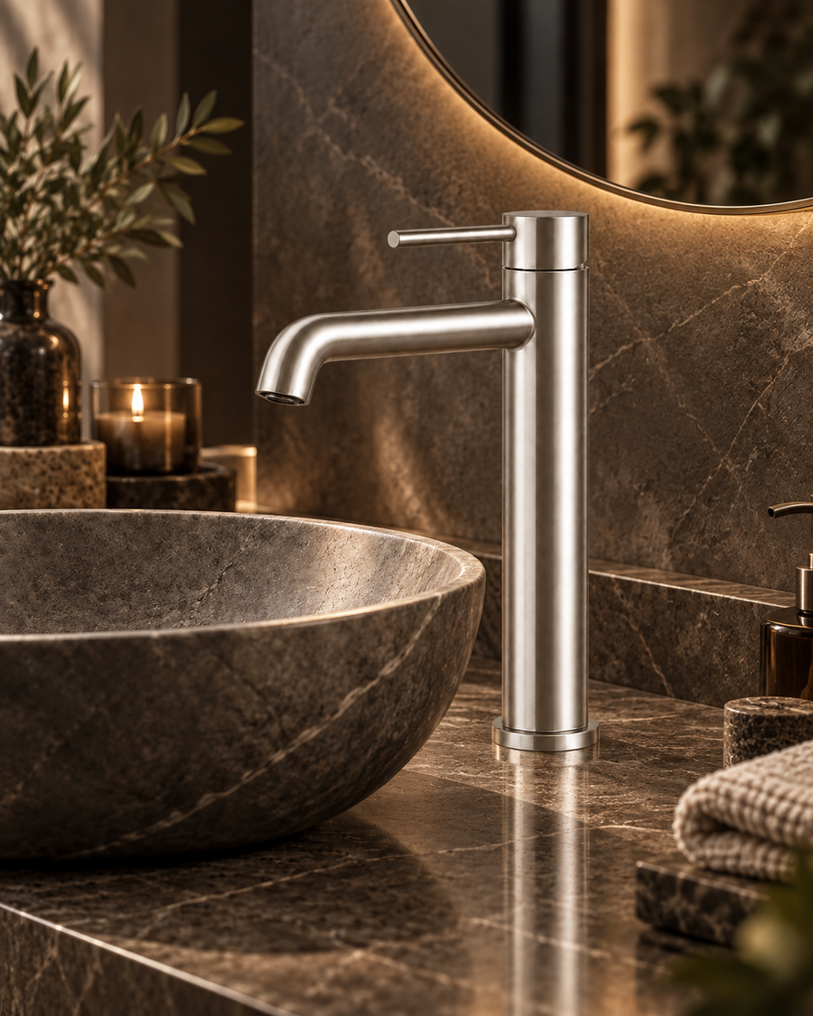 IVY Tribe wastafelmengkraan RVS316 geborsteld – lifestyle 3 #kleur_rvs316-geborsteld