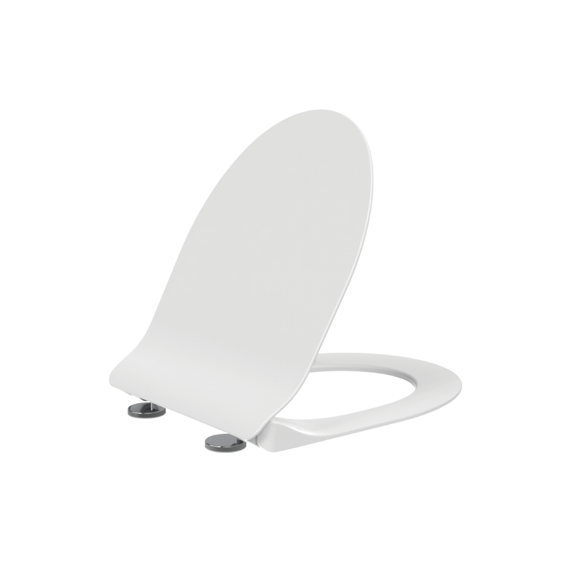 CREAVIT Ness Wc-zitting - D-model - Slim Design  - Soft Close - quick release - Duroplast - RVS scharnieren - Glanzend Wit