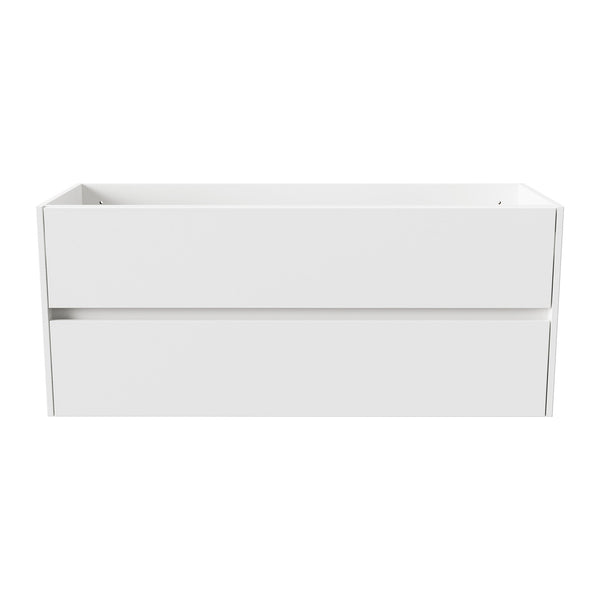 Meuble sous-vasque Aloni Hayat - 2 tiroirs - fermeture douce - sans poignée - 119,5×50×45 cm - Blanc brillant