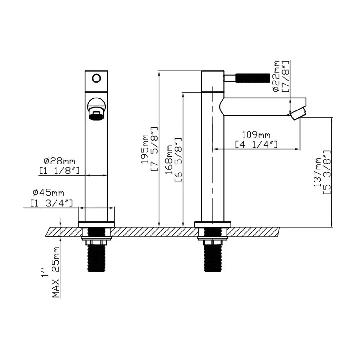 DutchLine S-Grip Fonteinkraan Koud – Chroom