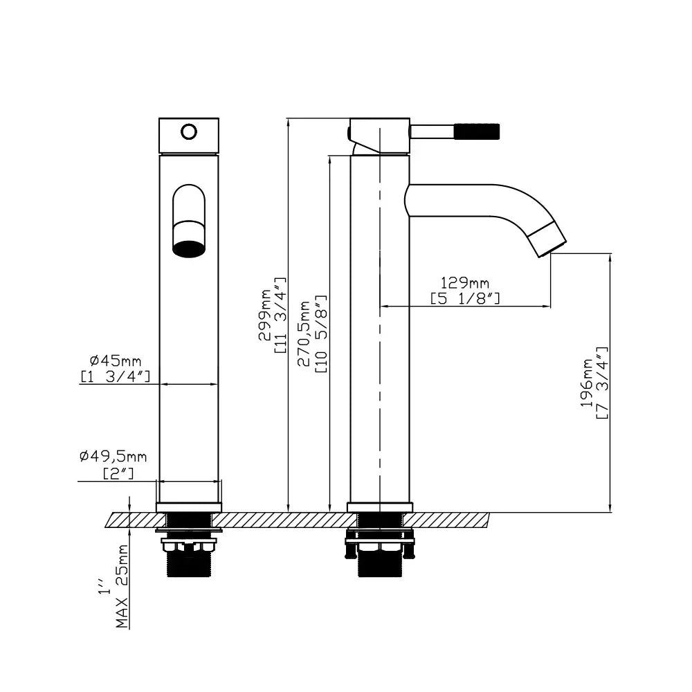 DutchLine S-Grip Hoge Wastafelkraan – Chroom