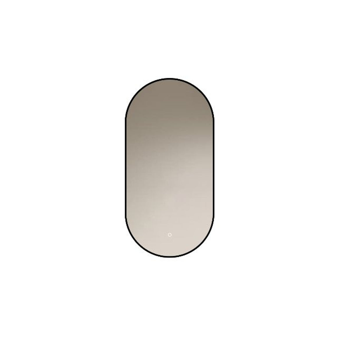 Loxa Vienna ovale LED badkamerspiegel met zwarte lijst 40 x 80 cm productfoto