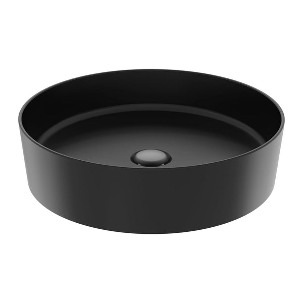 Vasque Creavit Loop - À poser - sans trop-plein - sans plage de robinetterie - céramique - 45×11,5×45 cm - Noir charbon