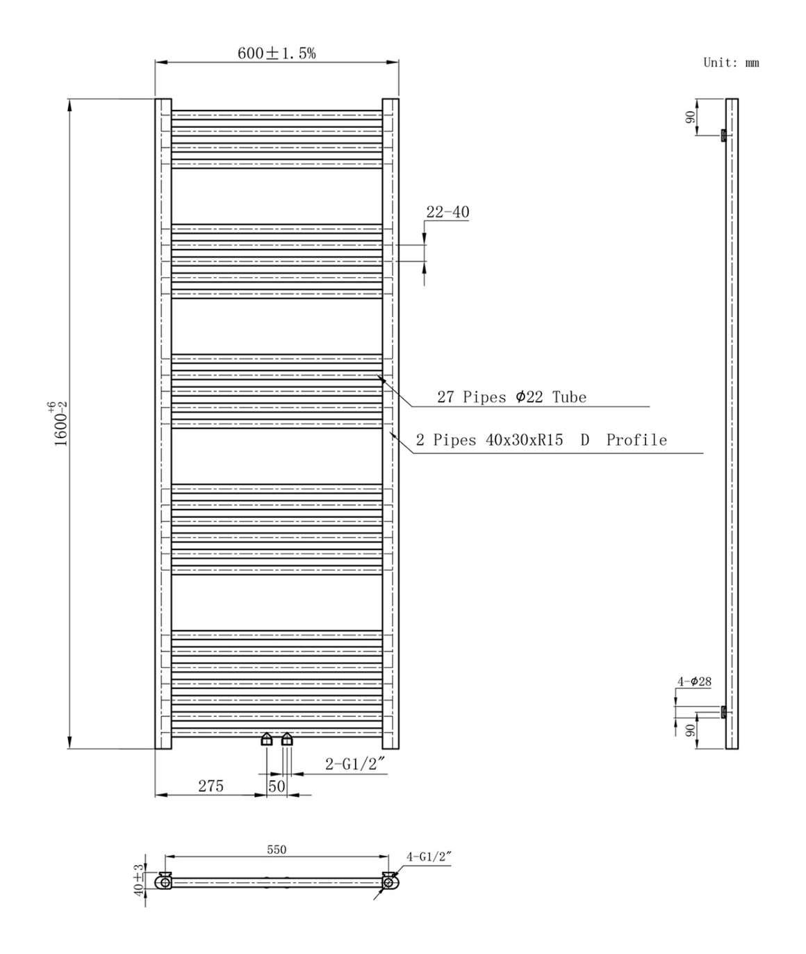 Belrad BWRVS1600600 - techniek - aanzicht 636231 - bron Schwertz & Co