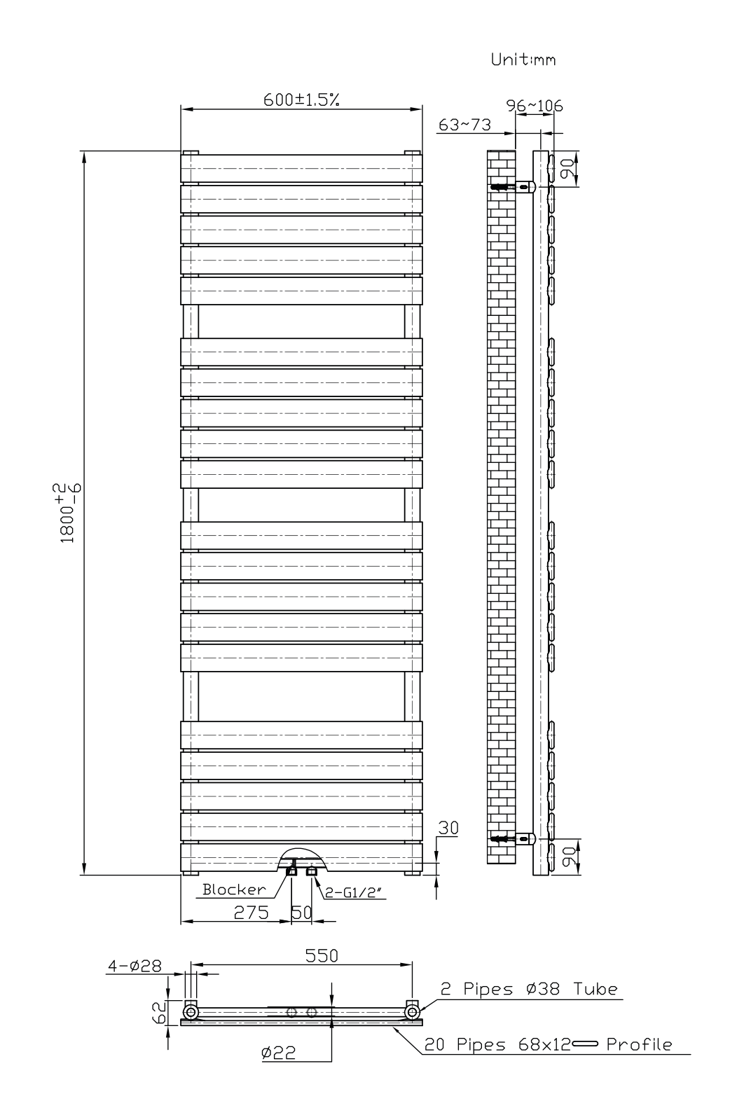 Belrad BFRW1800600 - techniek - aanzicht 877383 - bron Schwertz & Co
