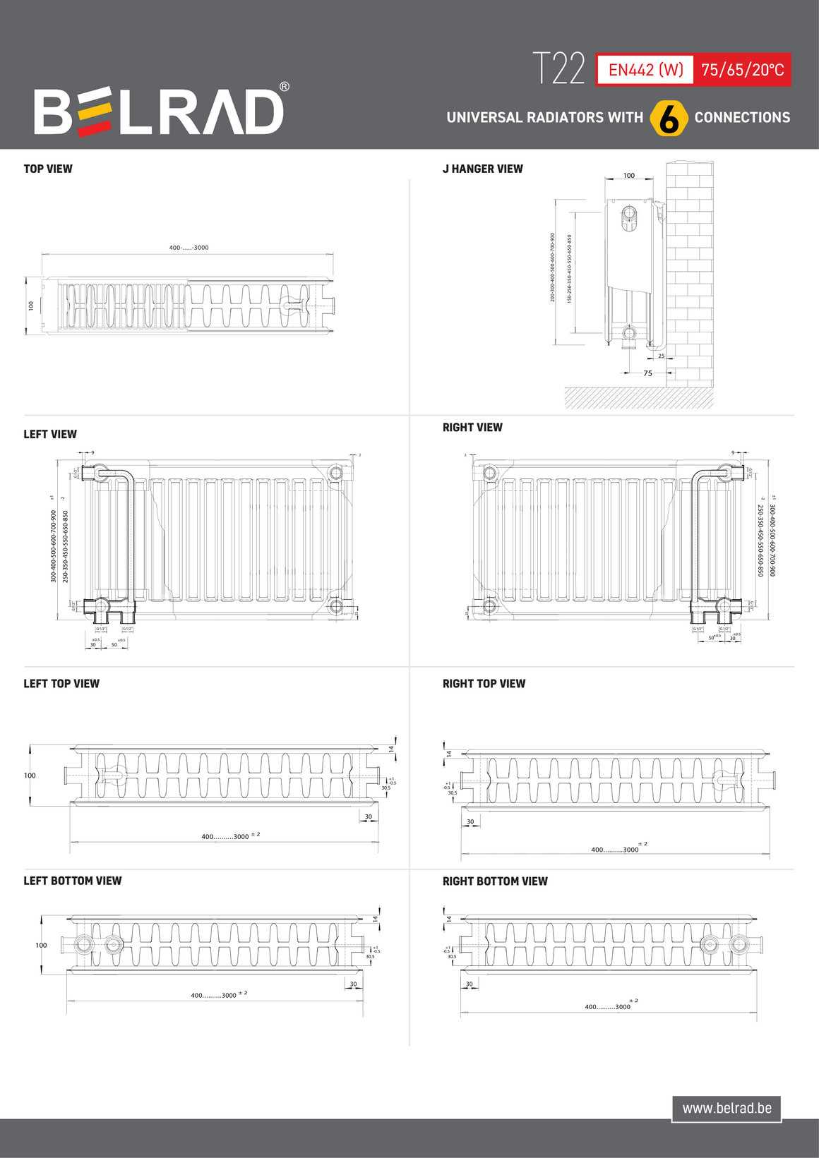 Belrad ST-E224001000 - technische tekening - aanzicht 902663 - bron Schwertz & Co