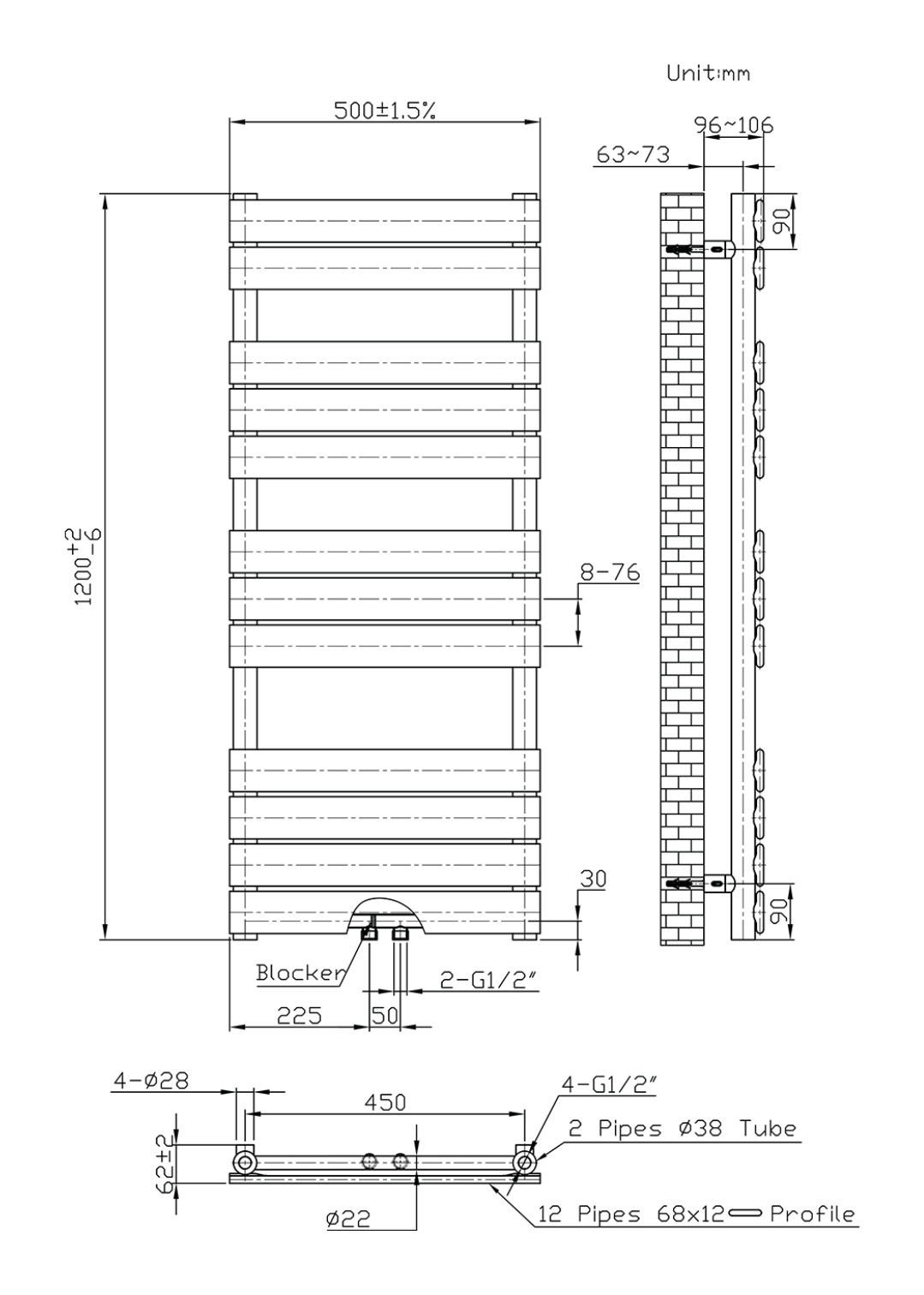Belrad BFRW1200500 - techniek - aanzicht 913607 - bron Schwertz & Co