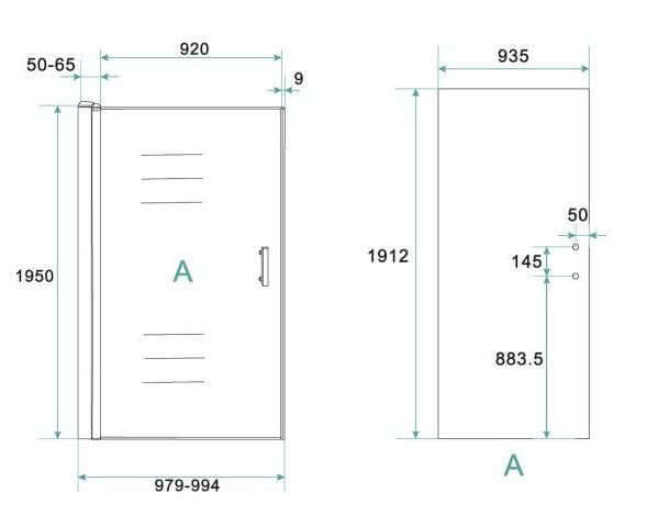 Wiesbaden Eco-modulares Duschkabinentürteil 100X195cm in klarem Glas