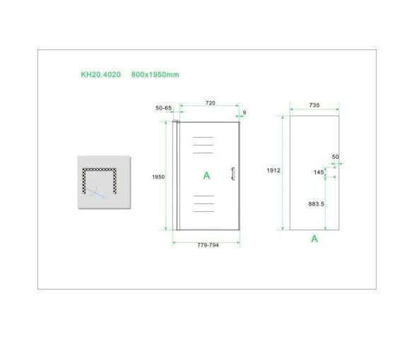 Wiesbaden Porte de douche Eco | Profil | Aluminium | Porte d'angle | Revêtement NANO | TOUTES TAILLES
