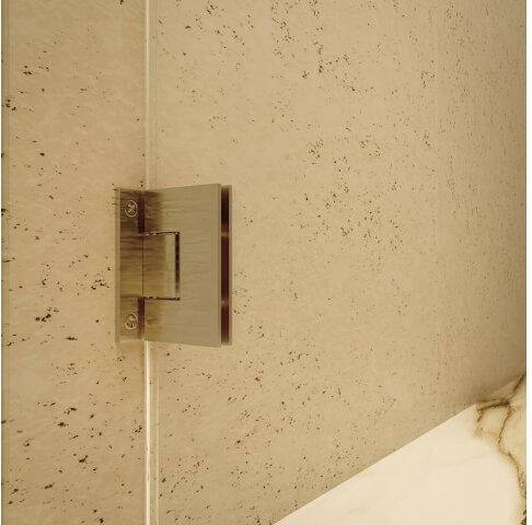Minder Nisdeur Wiesbaden 200 cm met 8 mm nano-helder glas in geborsteld messing (alle maten)