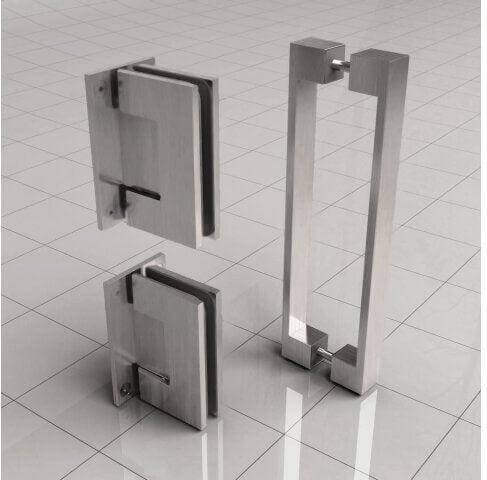 Minder Nisdeur Wiesbaden 200 cm met 8 mm nano-helder glas in geborsteld staal (alle maten)