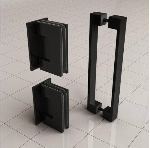 Horizon Nisdeur Wiesbaden Less 200 cm 8 mm Nano Helder Glas Mat Zwart (Verkrijgbaar in diverse Maten)