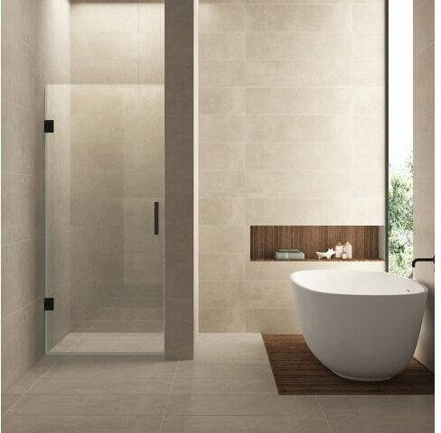 Horizon Nisdeur Wiesbaden Moins 200 cm 8 mm Nano Verre Clair Mat Noir (Disponible en plusieurs tailles)