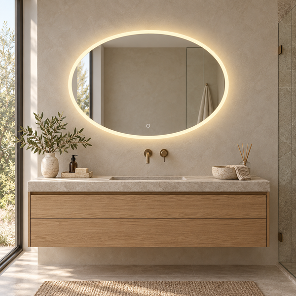 Wiesbaden Oliva ovale LED spiegel met verwarming