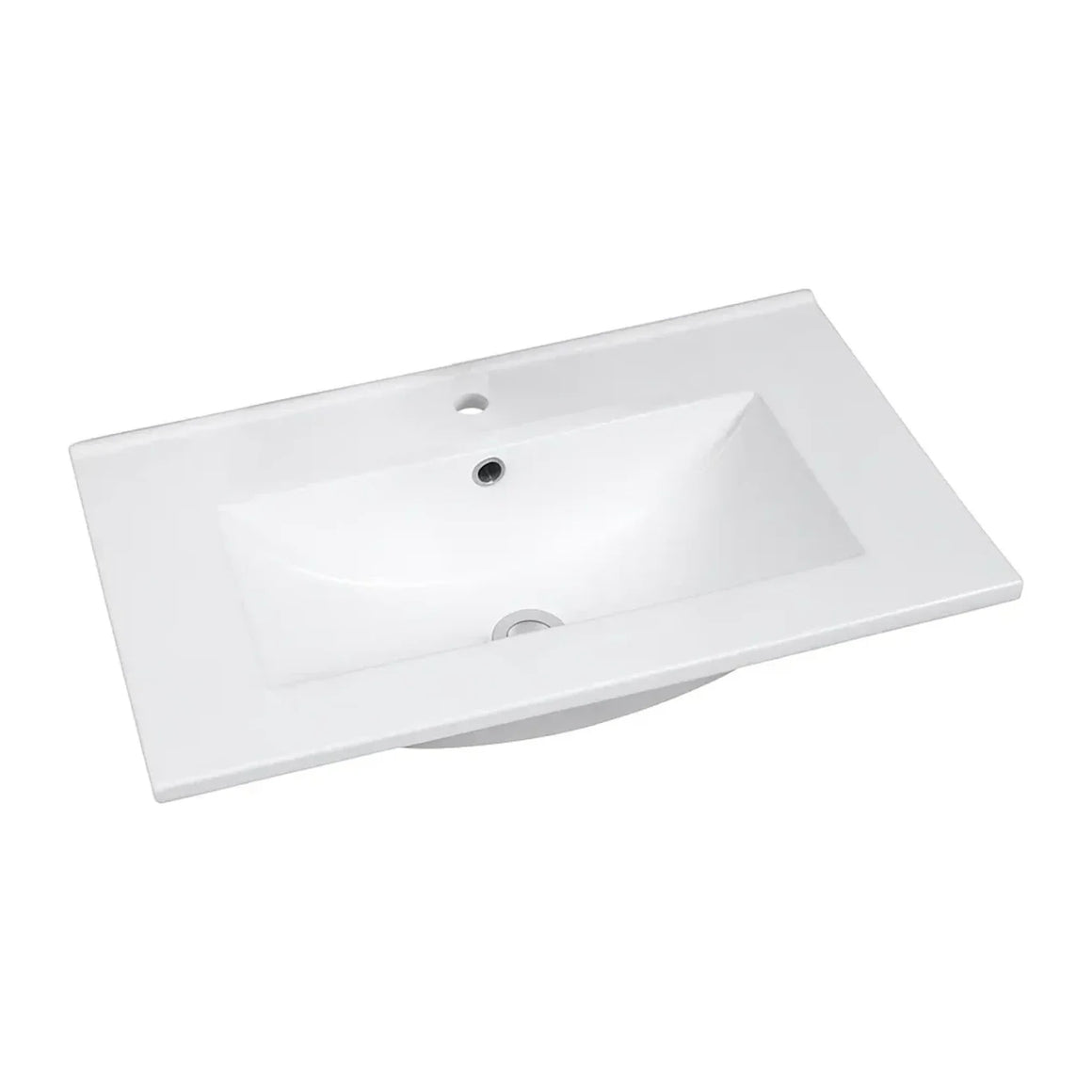 DutchLine Ondiep Keramiek 60 - Met kraangat - Glans wit - 610x360x150