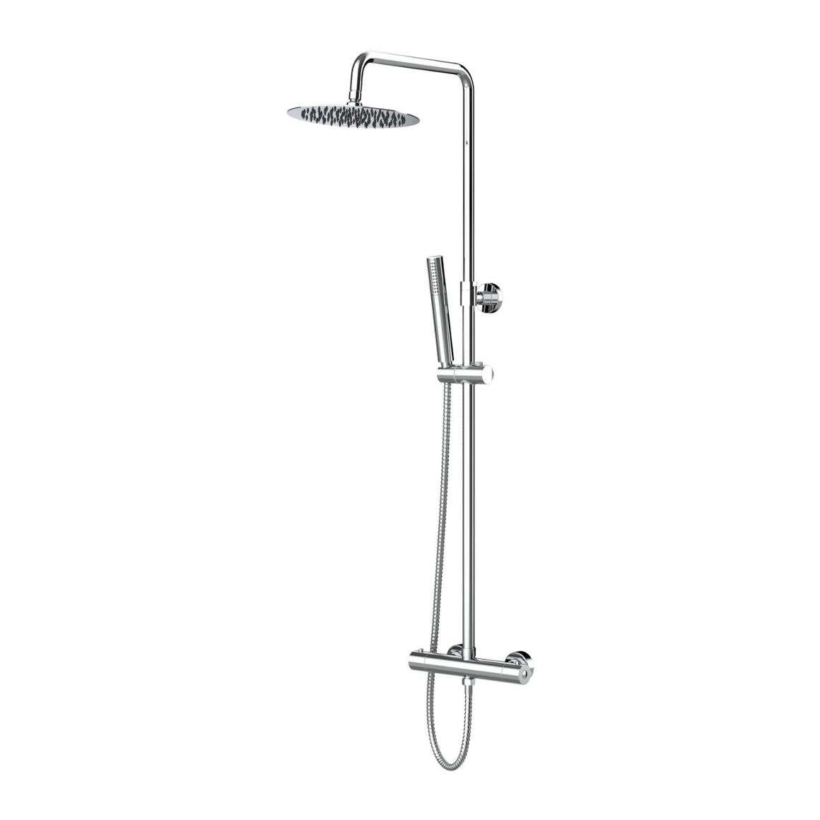 Aloni Optima Rondo regendoucheset - thermostatisch - Opbouw - Belgaqua - Chroom - productfoto #variant_56349986849092