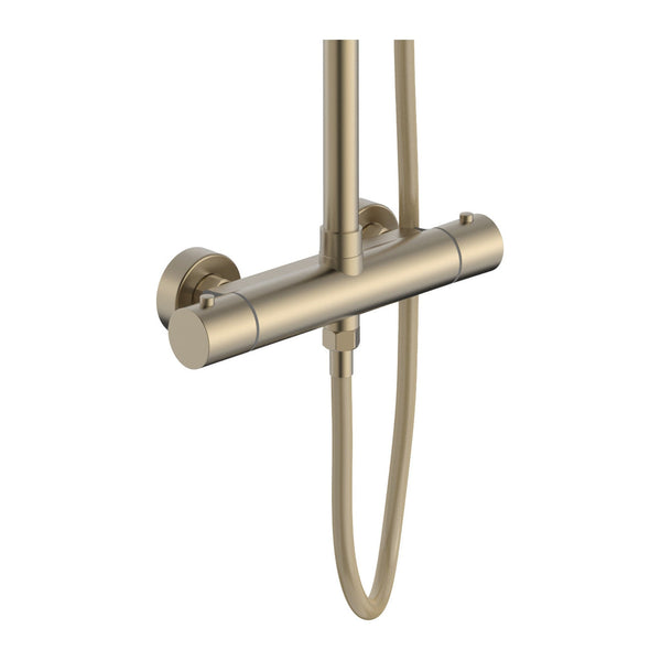 Aloni Optima Rondo regendoucheset - thermostatisch - Opbouw - Belgaqua - geborsteld Goud (PVD)