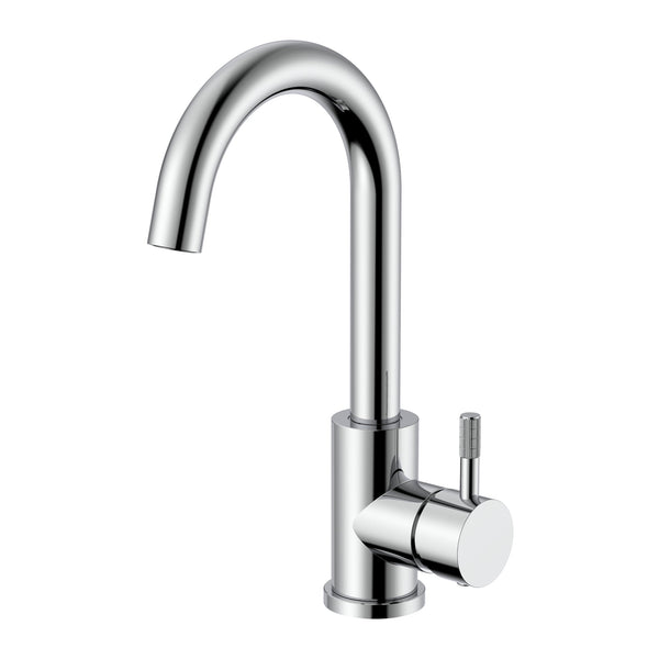 Aloni Stria wastafelmengkraan – gebogen draaibare uitloop – Cold Start – hendel met ribbelstructuur