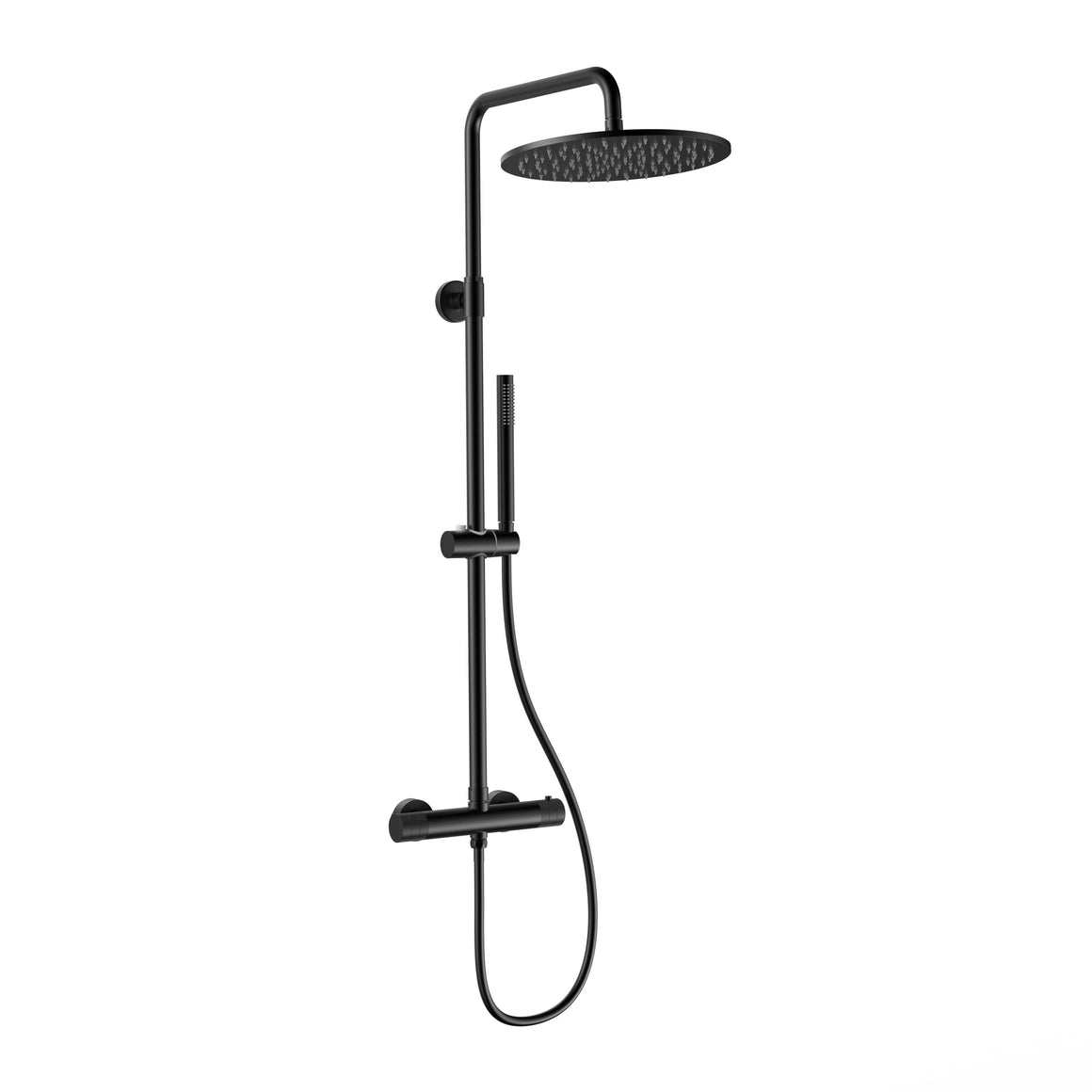 Aloni Stria regendoucheset thermostatisch mat zwart productfoto