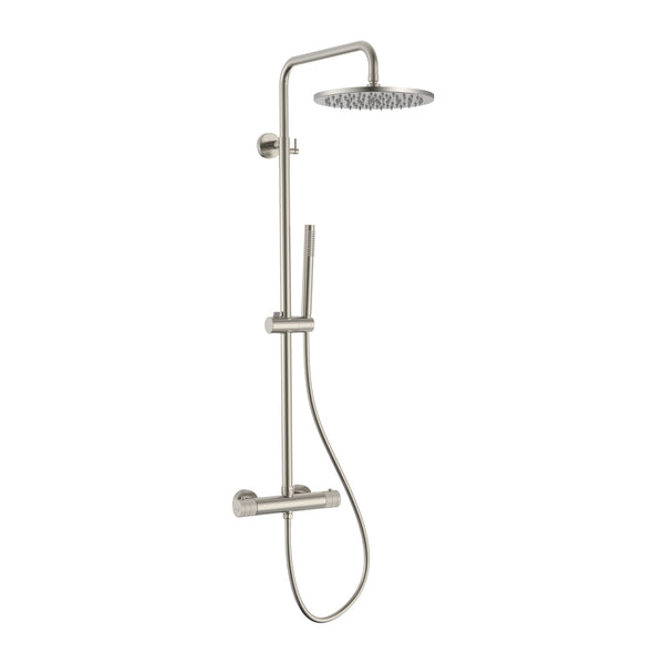Aloni Stria regendoucheset thermostatisch – opbouw – Cool Touch – hoofddouche 30 cm – knoppen met ribbelstructuur