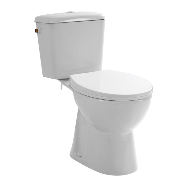 Aloni Pro Duoblok - staand Toilet - Randloos - S - trap - Vloeruitlaat - met Reservoir - met Spoelmechanisme - Dubbele Spoelfunctie 4/6L - met Zitting - softclose - quick release