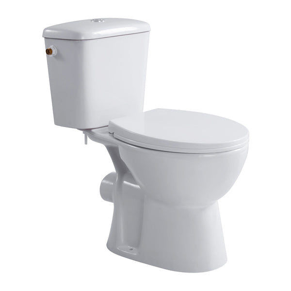Aloni Pro Duoblok - staand Toilet - Randloos - P - trap - Muuruitlaat - met Reservoir - met Spoelmechanisme - Dubbele Spoelfunctie 4/6L - met Zitting - softclose - quick release