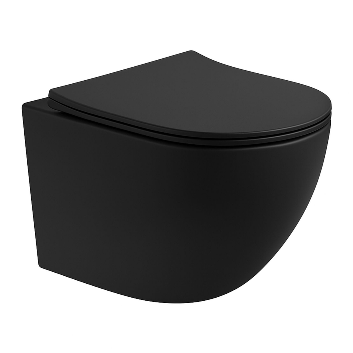 Aloni Pro hangtoilet / ophang WC – tornado flush – randloos – met zitting – compact 49 cm