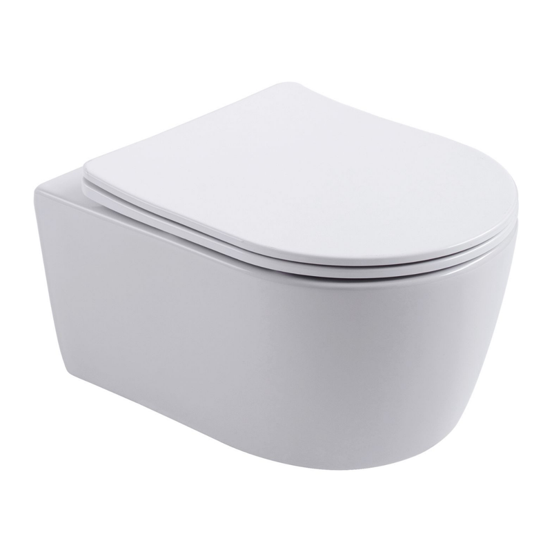 Aloni Pro hangtoilet / ophang WC – randloos – met zitting – compact 49 cm