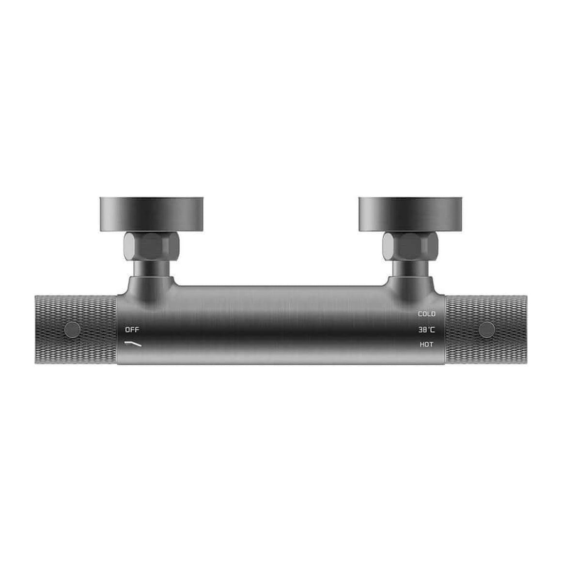 Ribbd thermostatische douchemengkraan hartafstand 15 cm gunmetal PVD