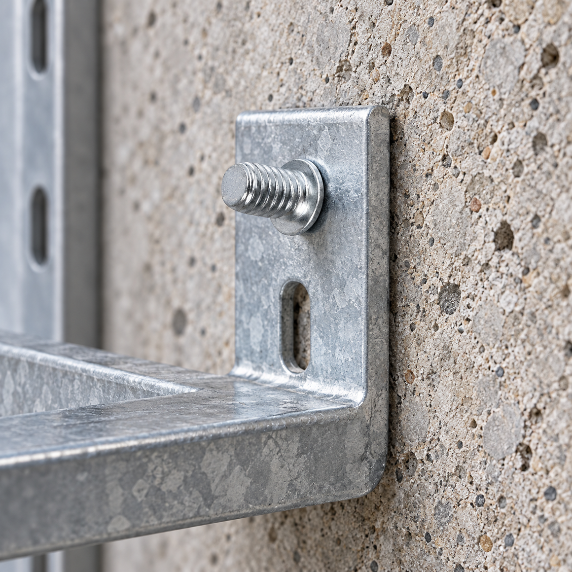 Riko inslagdübel M6x30 mm toegepast in betonbevestiging