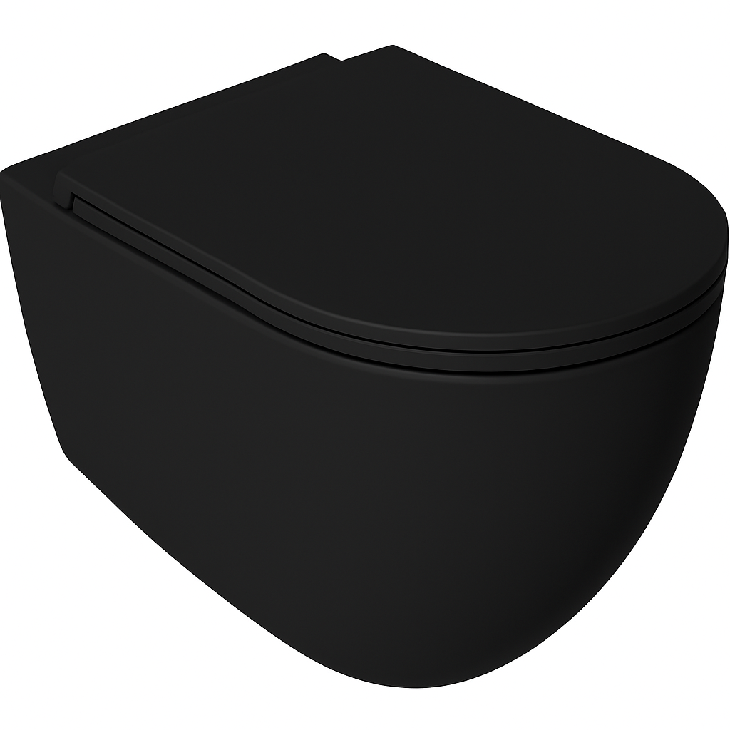 Isvea Infinity Hangtoilet mat zwart productfoto
