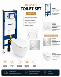 Geberit Komplett-WC-Set 3-teilig – Duofix UP320 mit Selnova Premium Wand-WC-Set