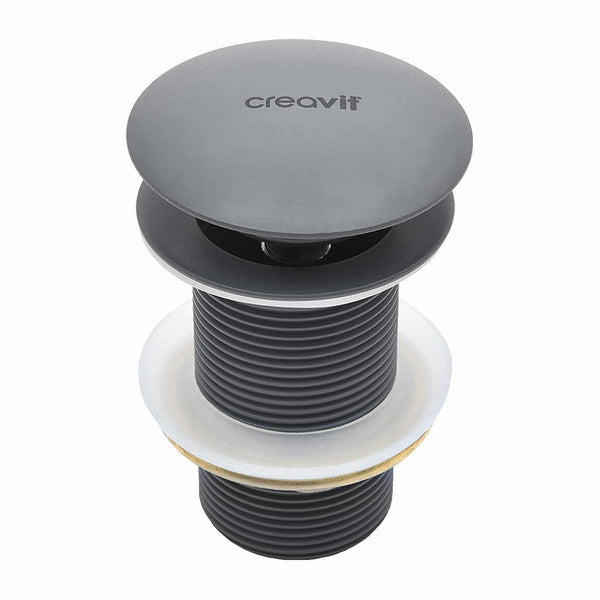 Creavit afvoerplug - Click Waste 5/4" - met overloop - Mat Antraciet