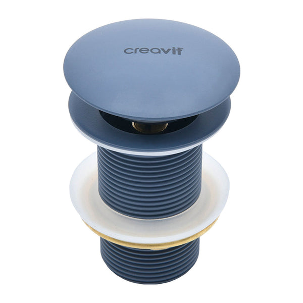 Creavit afvoerplug - Click Waste 5/4" - met overloop - Mat Basalt