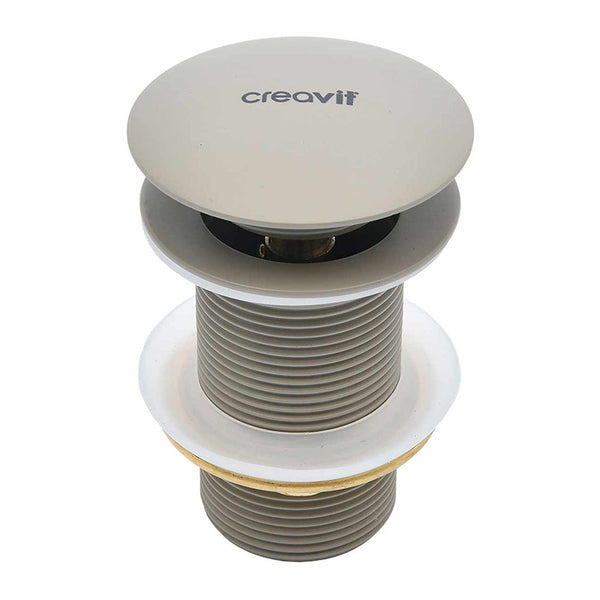 Creavit afvoerplug - Click Waste 5/4" - met overloop - Mat Cappuccino