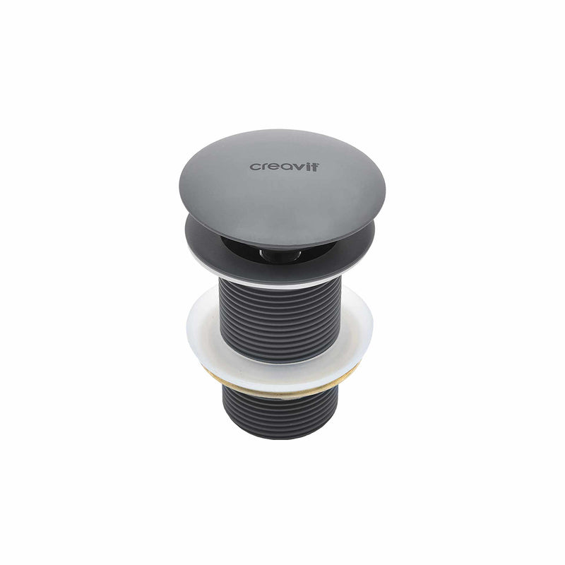 CREAVIT AFVOERPLUG - CLICK WASTE 5/4" - MET OVERLOOP - MAT ANTRACIET