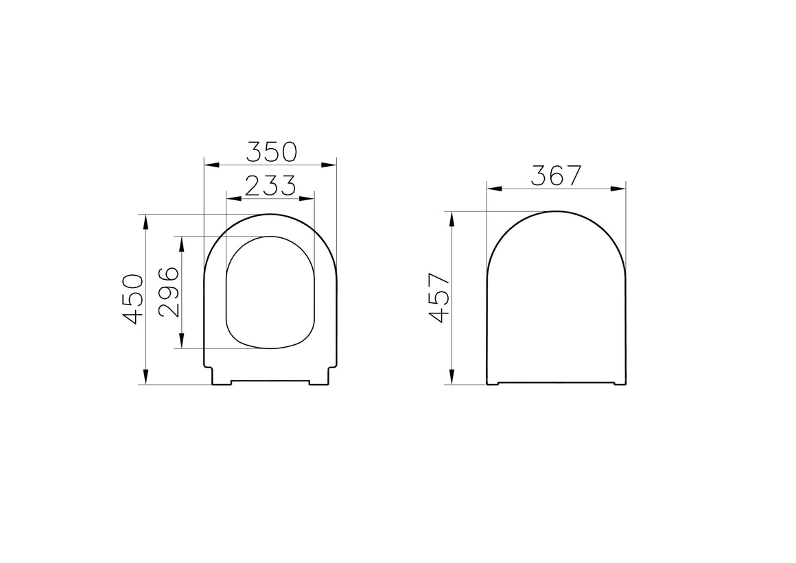 VitrA Integra WC-bril, Wit, Round, Zonder Easy Release – Technische tekening – 131-003-009 #variant_57380298162500