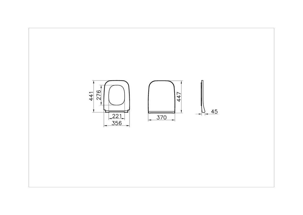 VitrA Integra WC-bril, Wit, Square, Easy Release – Technische tekening – 191-003R009 #variant_57380298096964