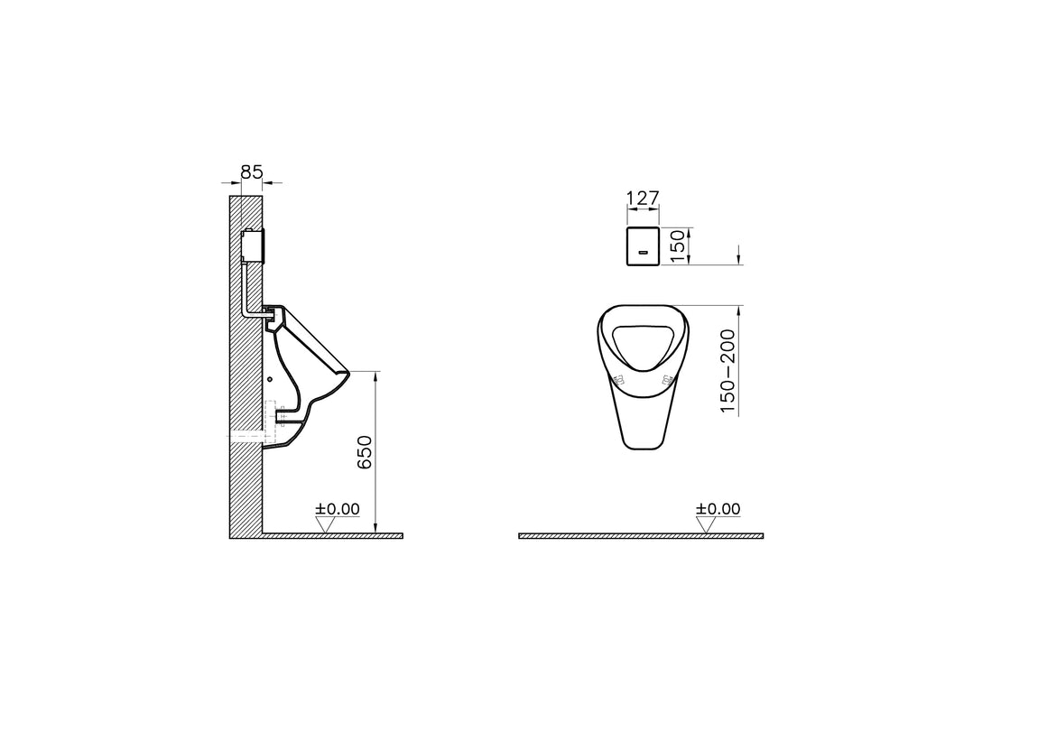 VitrA Urinoirspoeler – Technische tekening – 310-2910 #variant_57380274700612