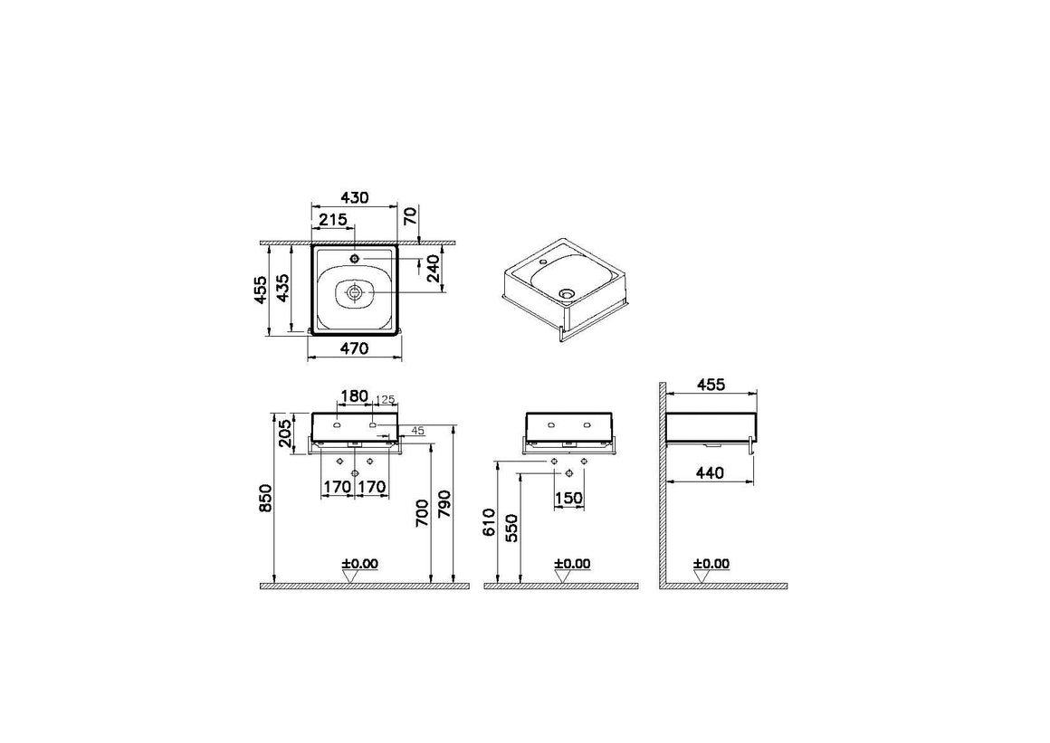 VitrA Equal Badkamermeubelset Frame Met Handdoek Houder 40Cm – Technische tekening – 64079 #variant_57380299473220