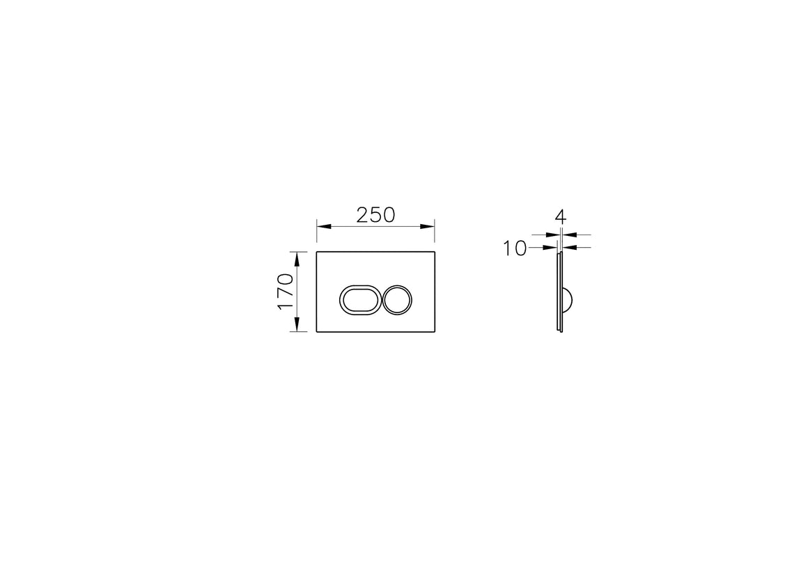 VitrA Liquid Bedieningspaneel Glanzend – Technische tekening – 740-2101 #variant_57380294295876